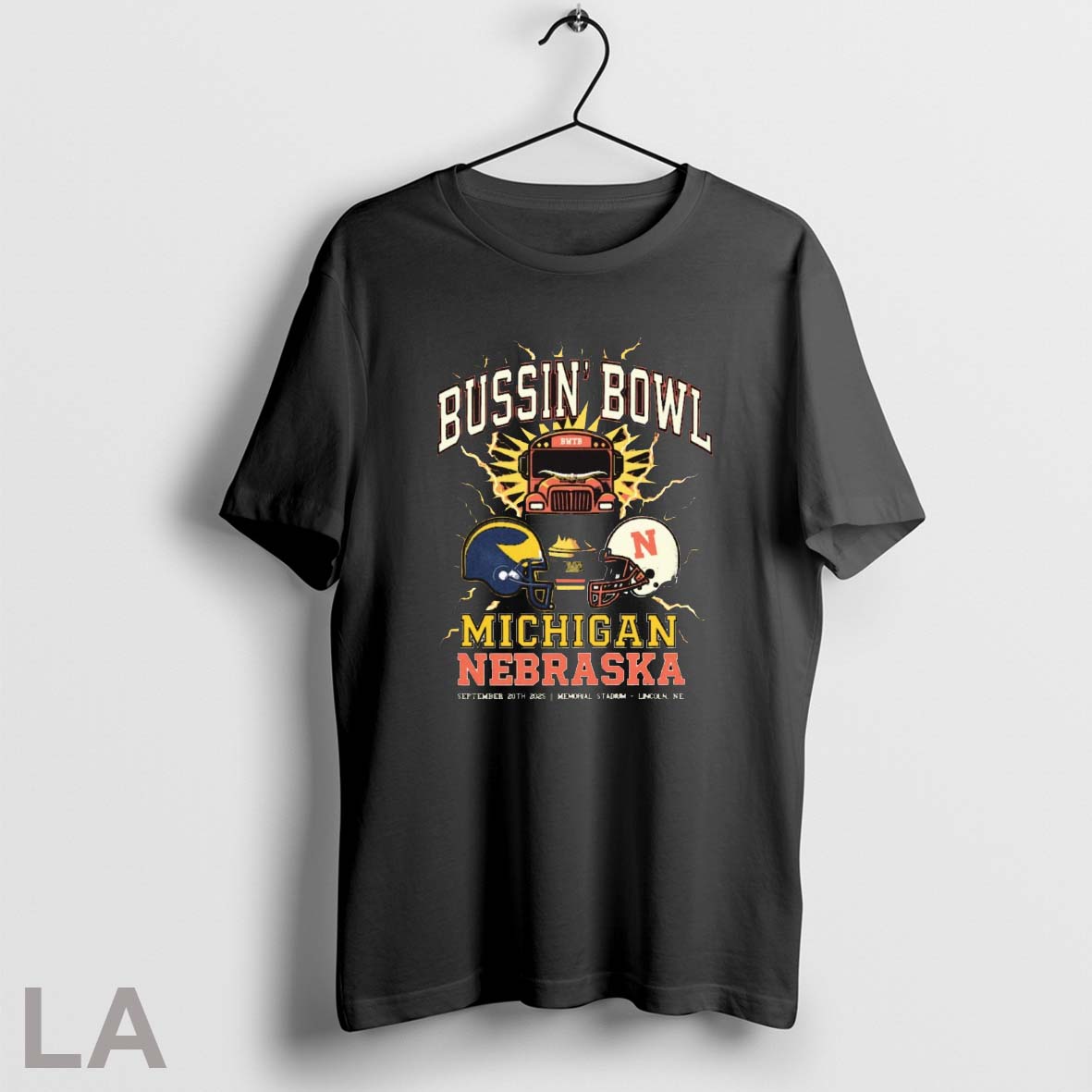 Original Bussin Bowl Michigan Vs Nebraska September 20 2025 Memorial Stadium Lincoln Ne Helmet Clash Shirt