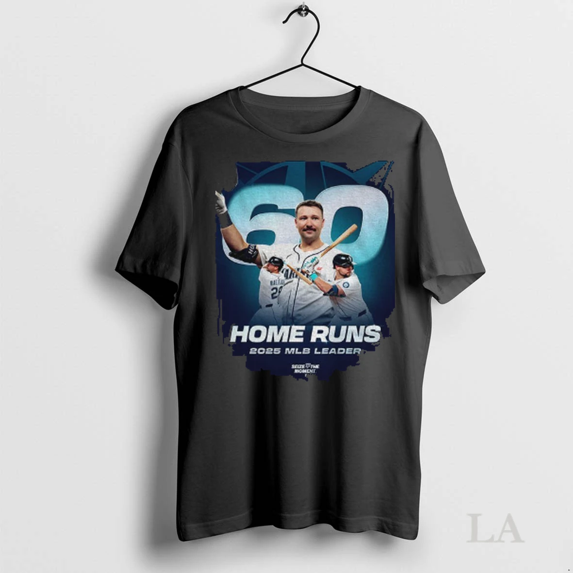 Original Cal Raleigh Seattle Mariners Mlb Baseball Home Runs 2025 Mlb Leader Seize The Moment Shirt