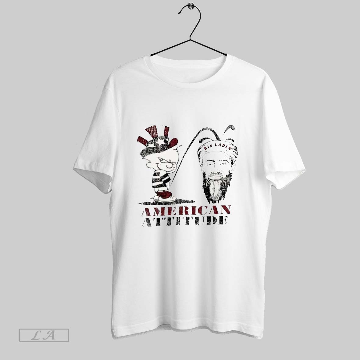 Original Calvin Hobbes Bin Laden American Attitude Ass Shirt