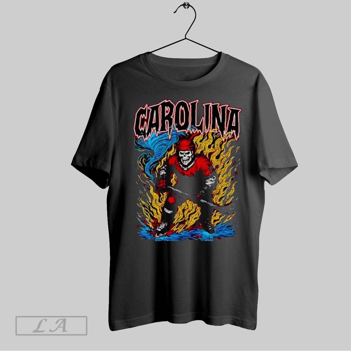 Original Carolina Hurricanes Skeleton Hockey Player On Ice Shirt