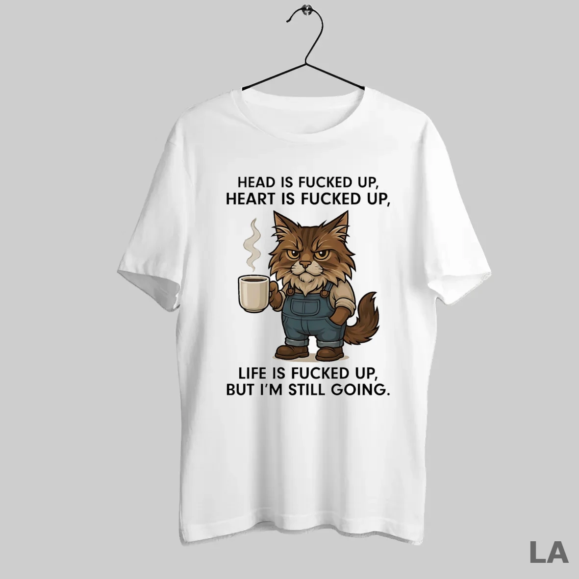 Original Cat Head Is Fucked Up Heart Is Fucked Up T Shirt