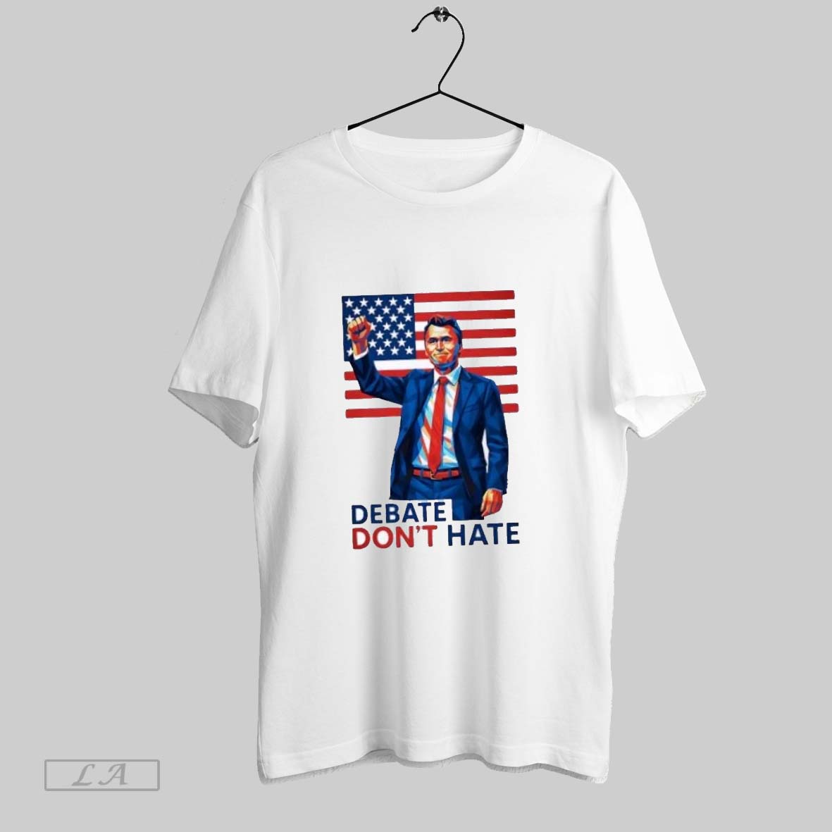 Original Charlie Kirk Debate Dont Hate Us Flag Shirt