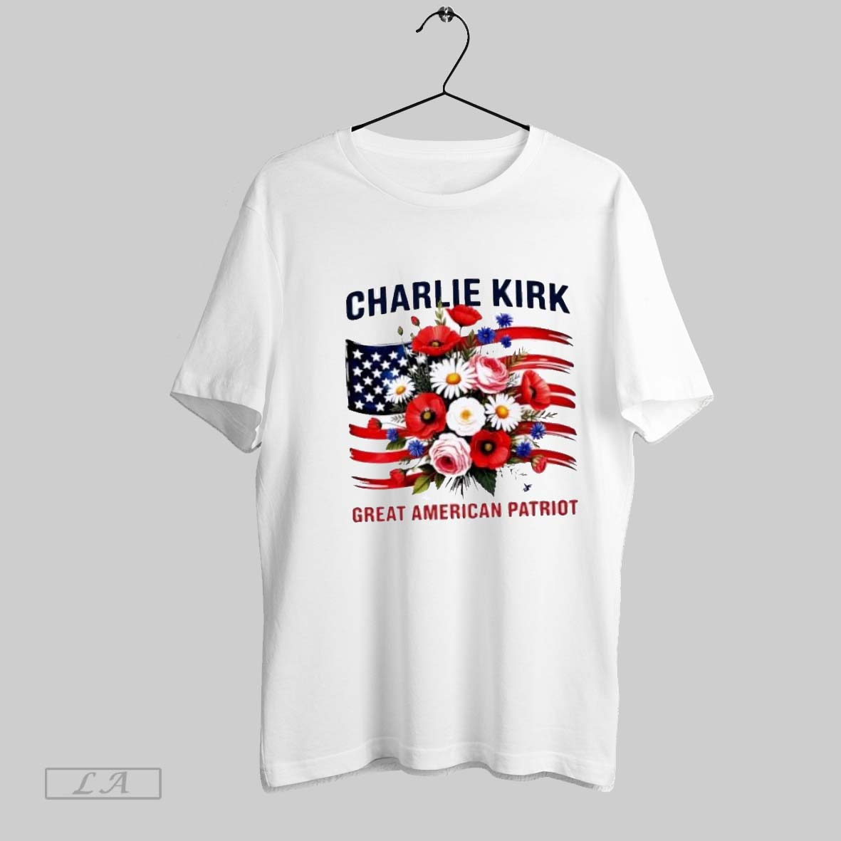 Original Charlie Kirk Great American Patriot Hero Floral Flowers Shirt