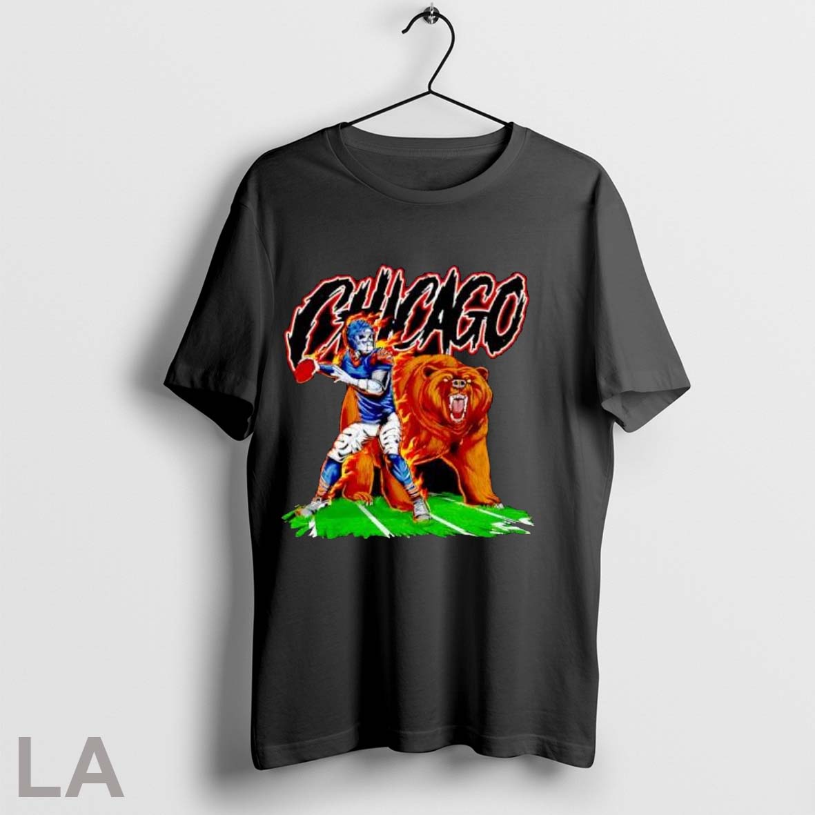 Original Chicago Bears Skeleton Football Player And Bear Shirt