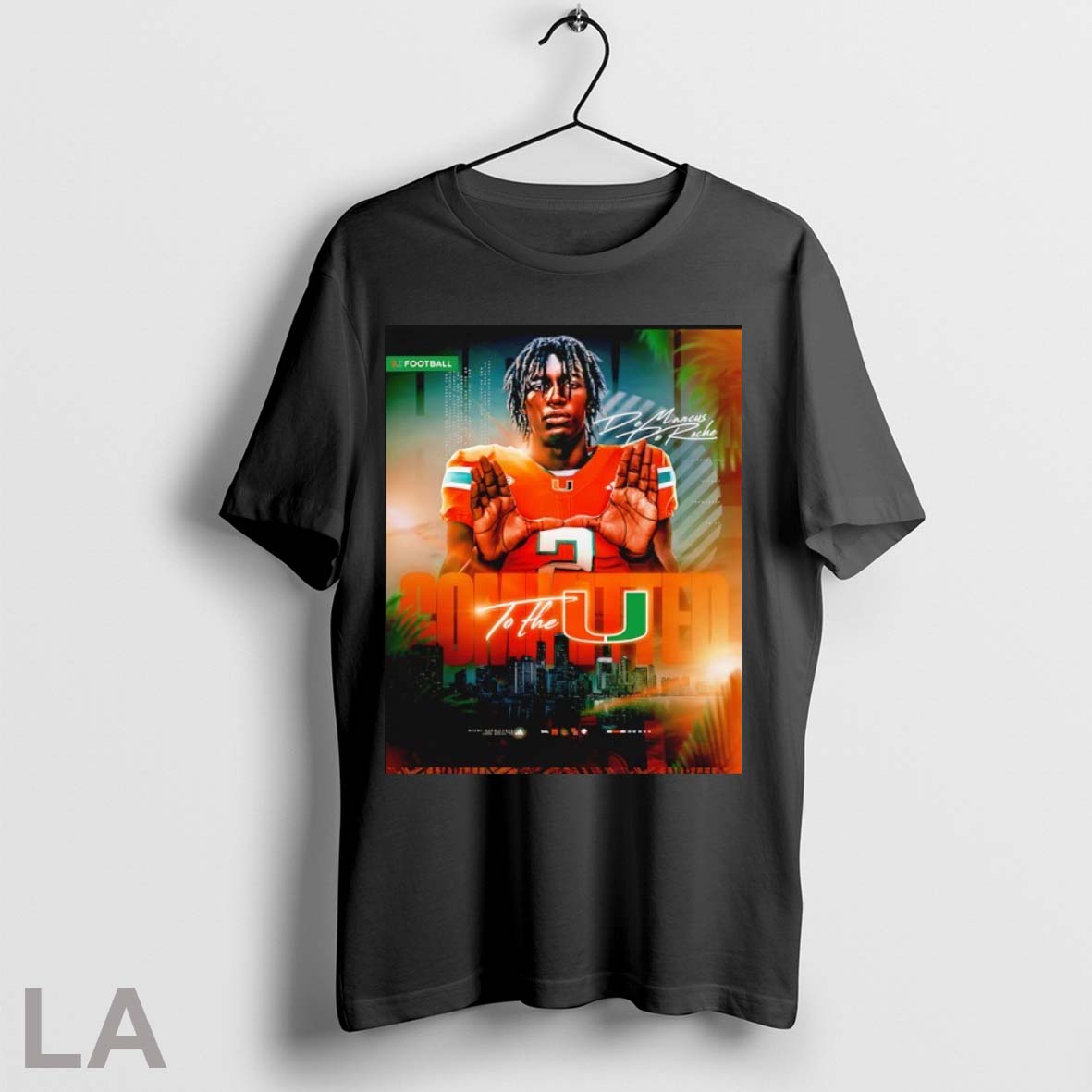 Original De Marcus De Roche Committed To The Miami Hurricanes T Shirt