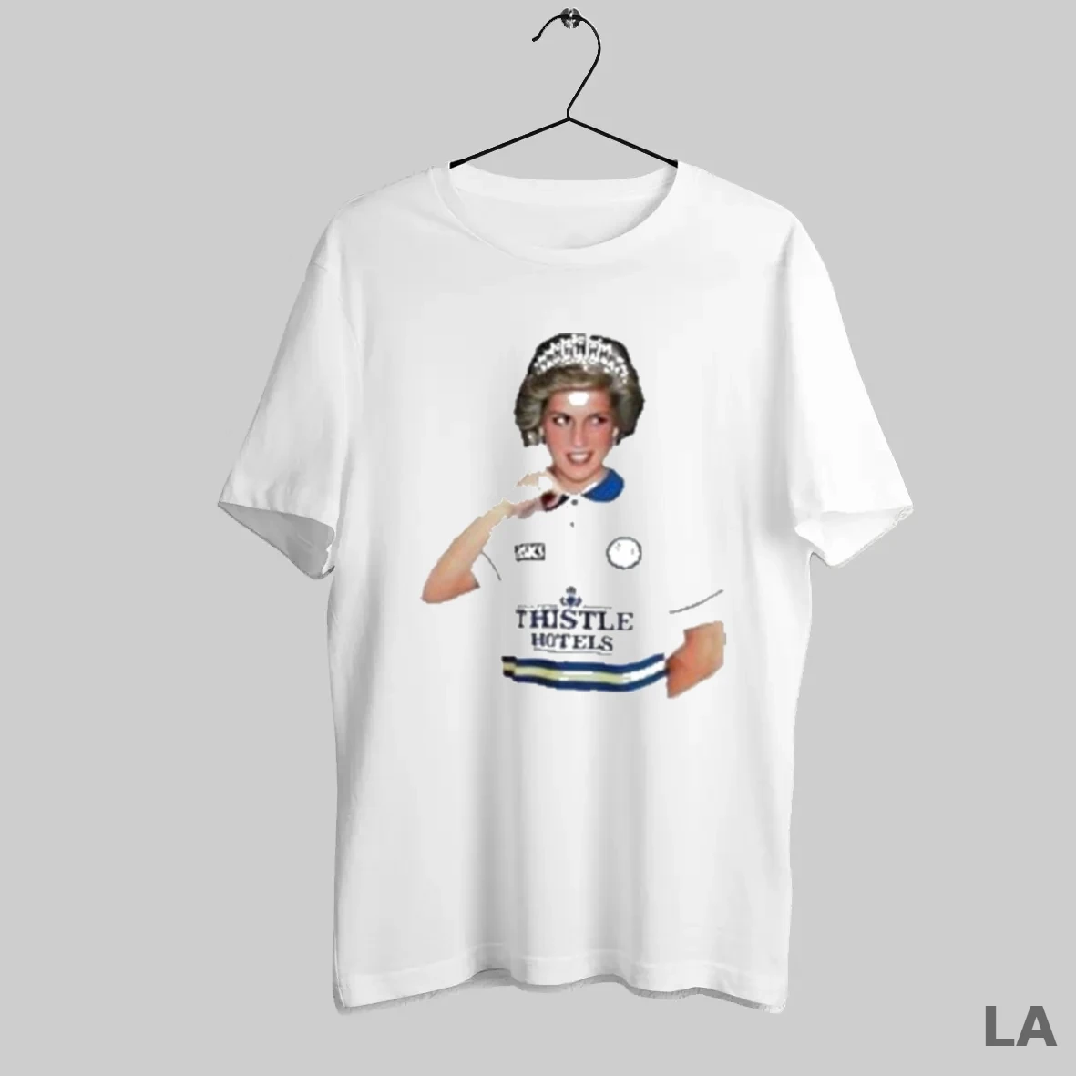 Original Diana Princess Of Wales Wearing A Leeds United Home Football T Shirt