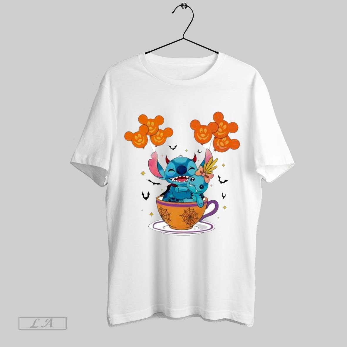 Original Disney Halloween Stitch And Scrump Teacup Cute Spooky Season Shirt