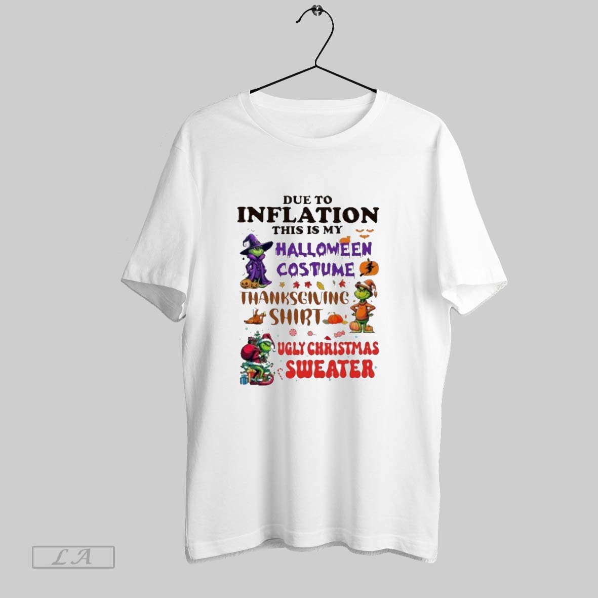 Original Due To Inflation This Is My Halloween Costume Thanksgiving Ugly Christmas Shirt