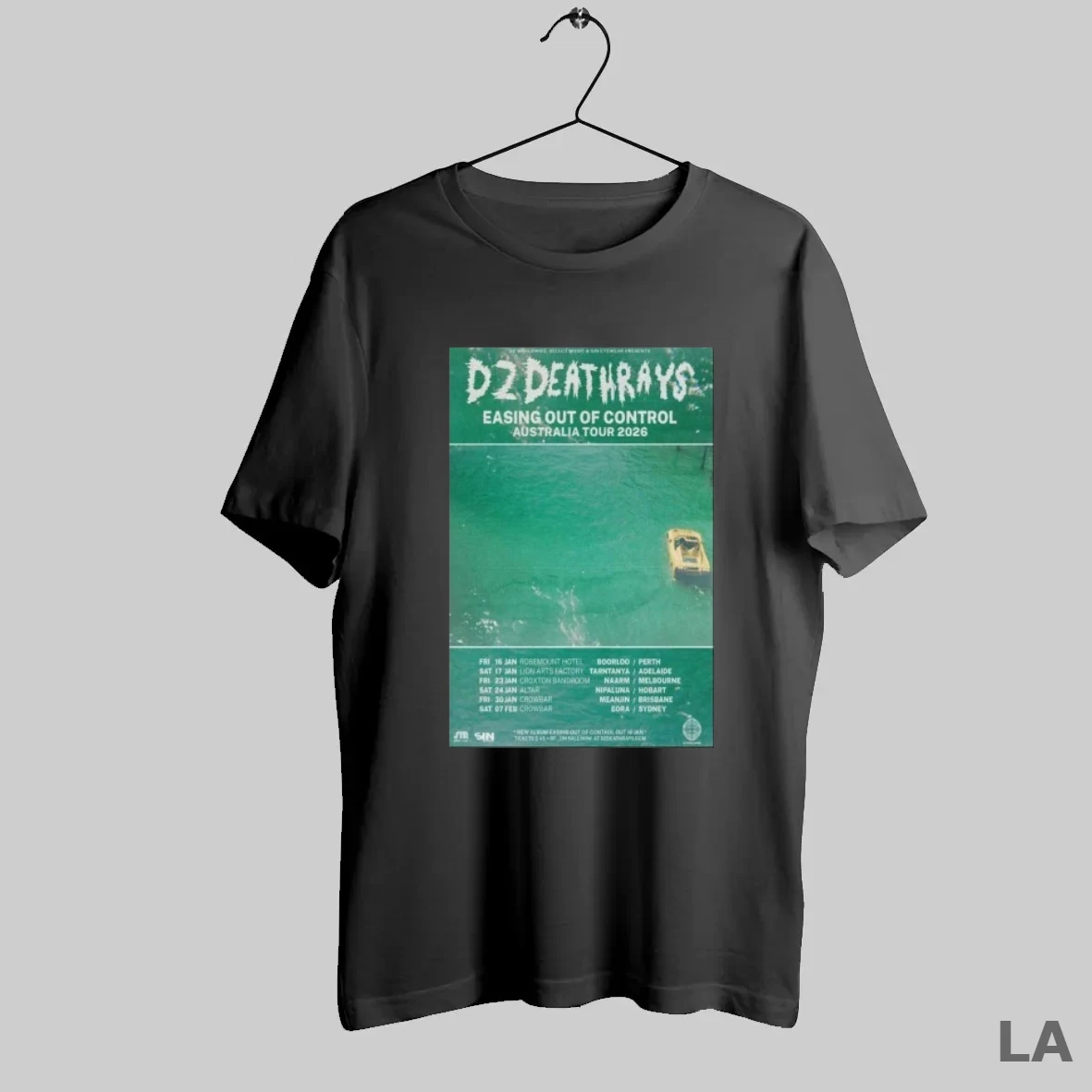 Original Dz Deathrays Easing Out Of Control Australia Tour 2026 T Shirt