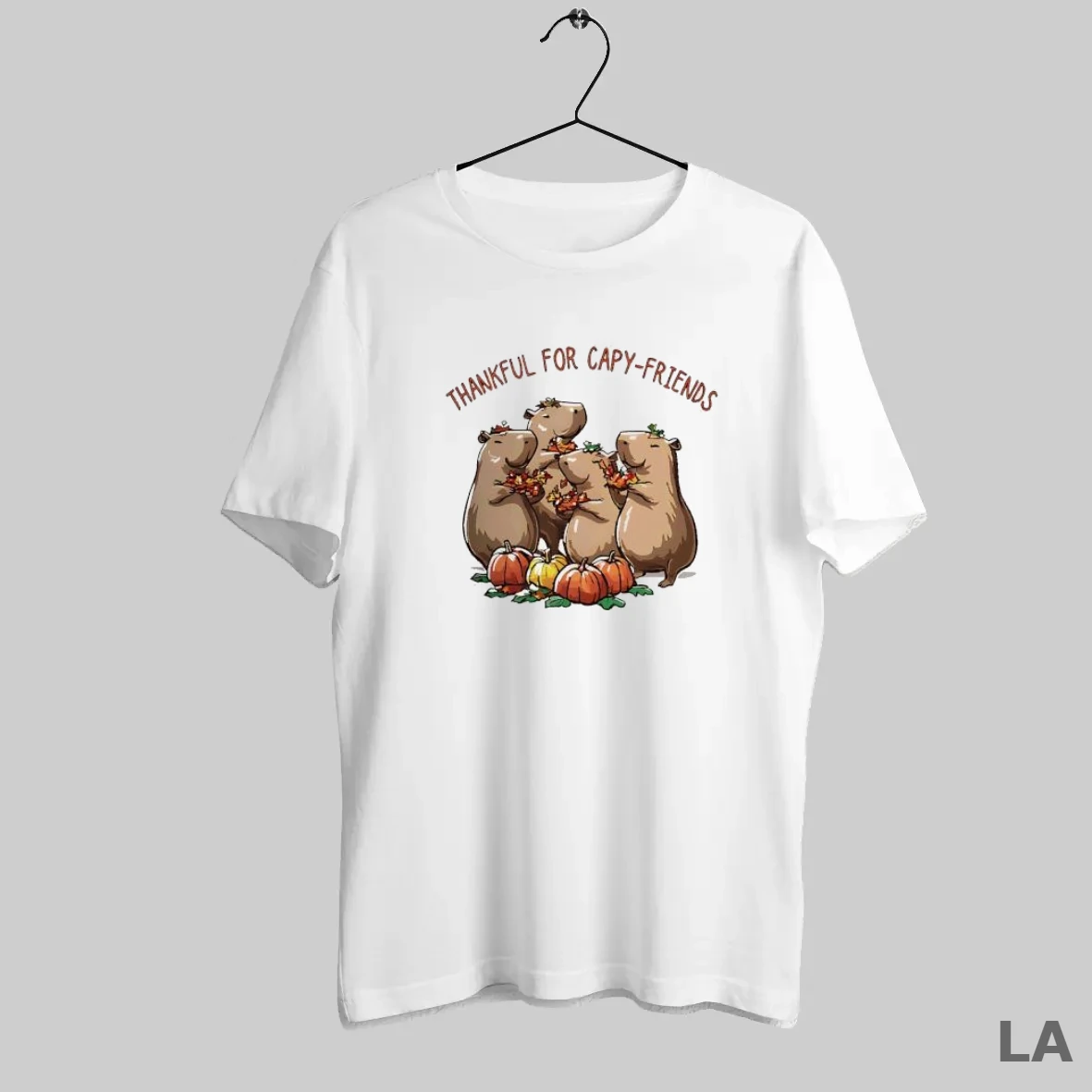 Original Family Capybara Pumpkin Thankful For Capy Friends Happy Halloween T Shirt
