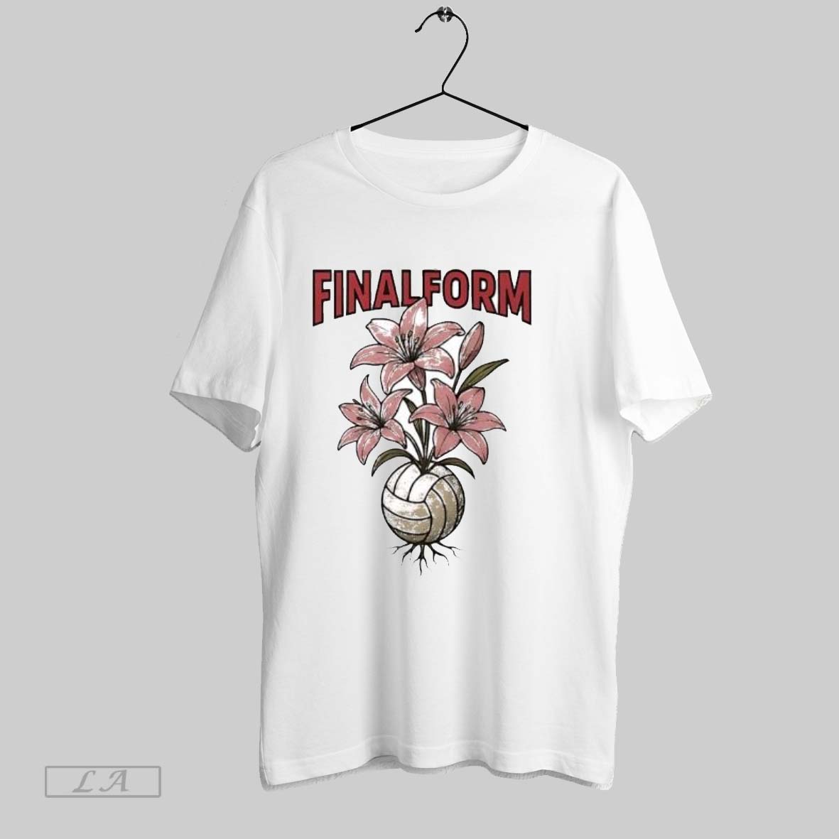 Original Final Form Volleyball Rooted Flower Graphic Shirt