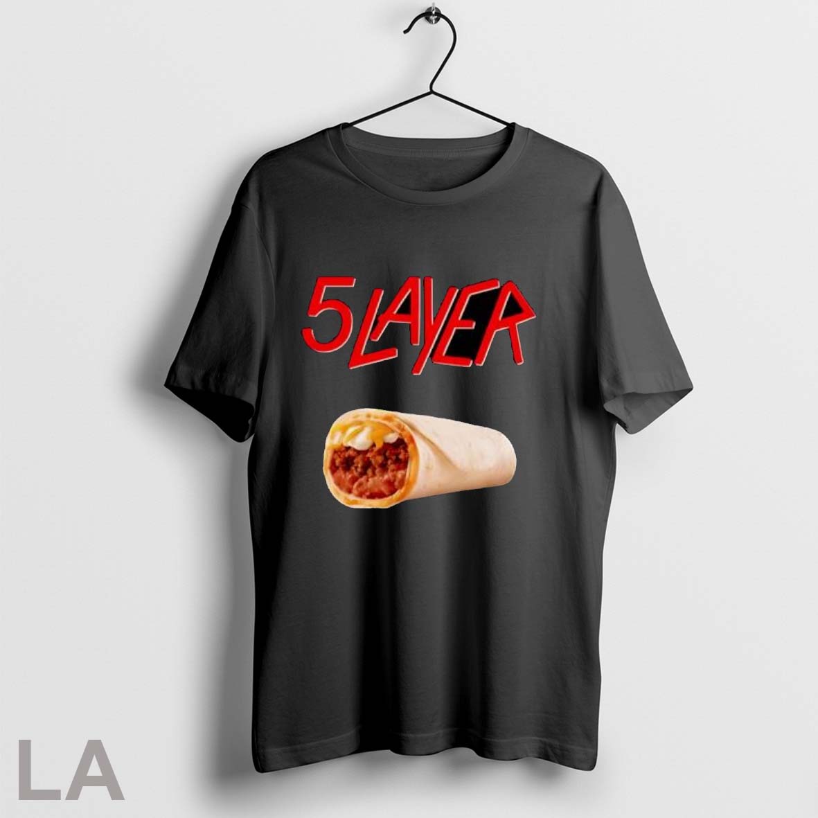 Original Five Layer Burrito Slayer Heavy Metal Parody Posters Black Shirt