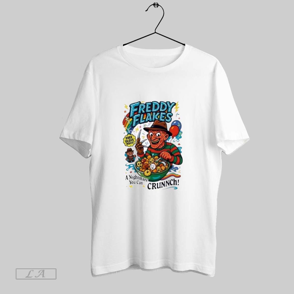 Original Freddy Flakes Free Glove Inside A Nightmare You Can Crunnch Shirt