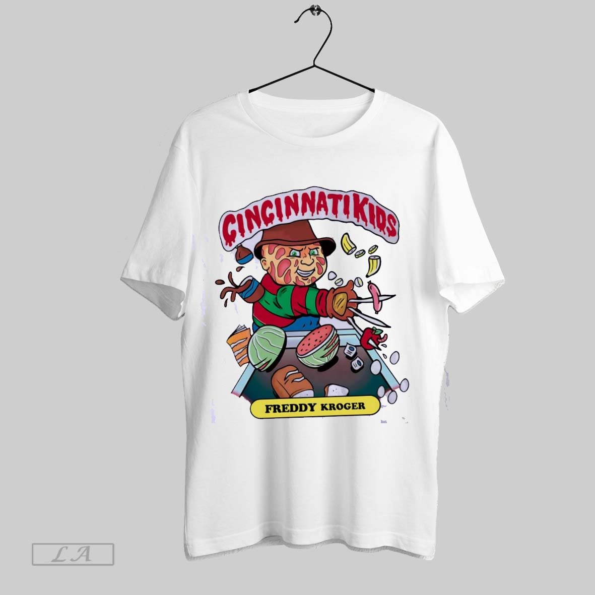 Original Freddy Krueger Kroger Cincinnati Kids Halloween Shirt