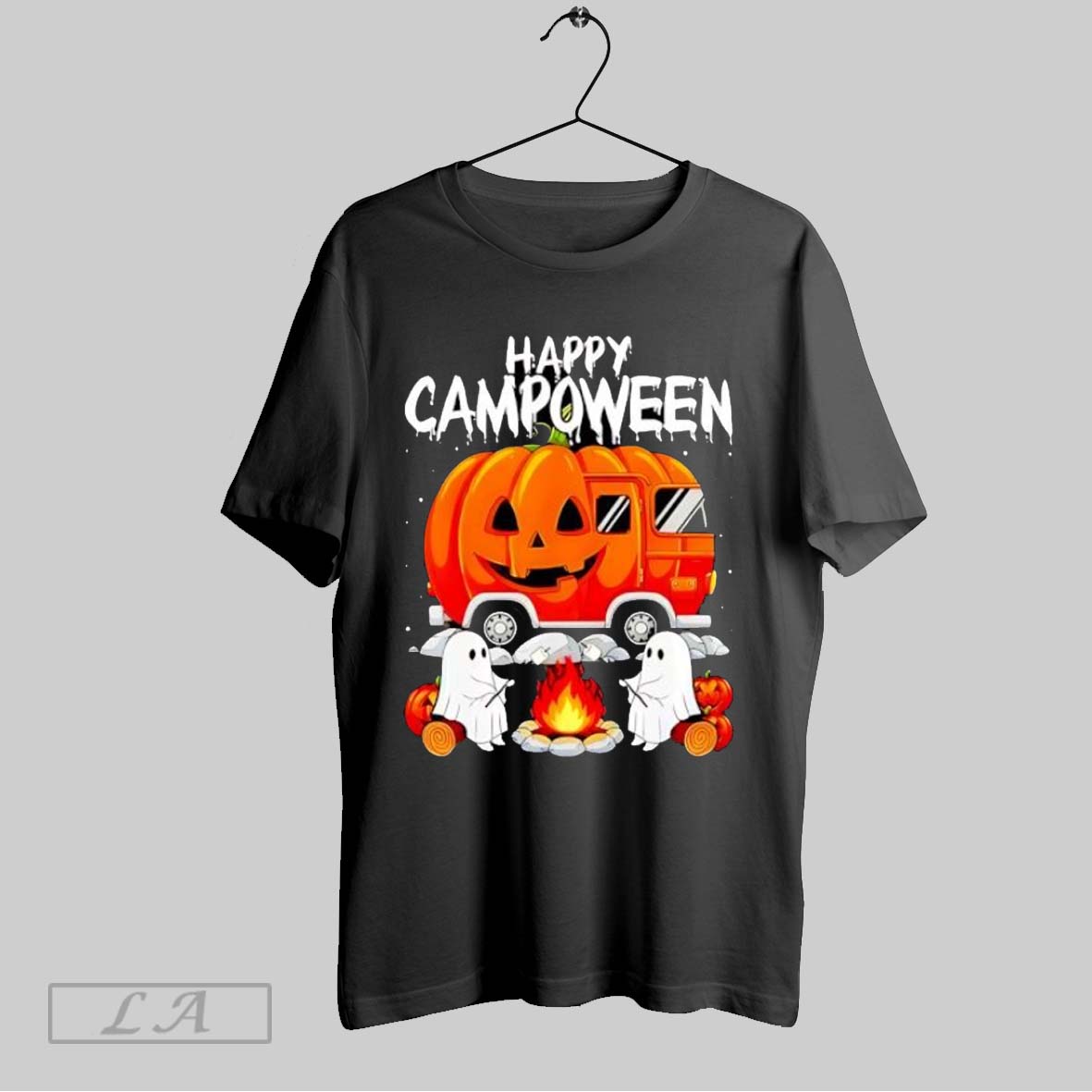 Original Ghost Camping Halloween Camp Life Pumpkin Car Shirt