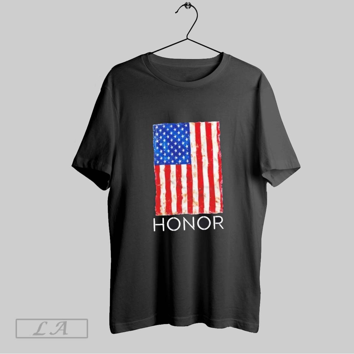 Original Honor Grit Stencil Patriot Us Flag Shirt