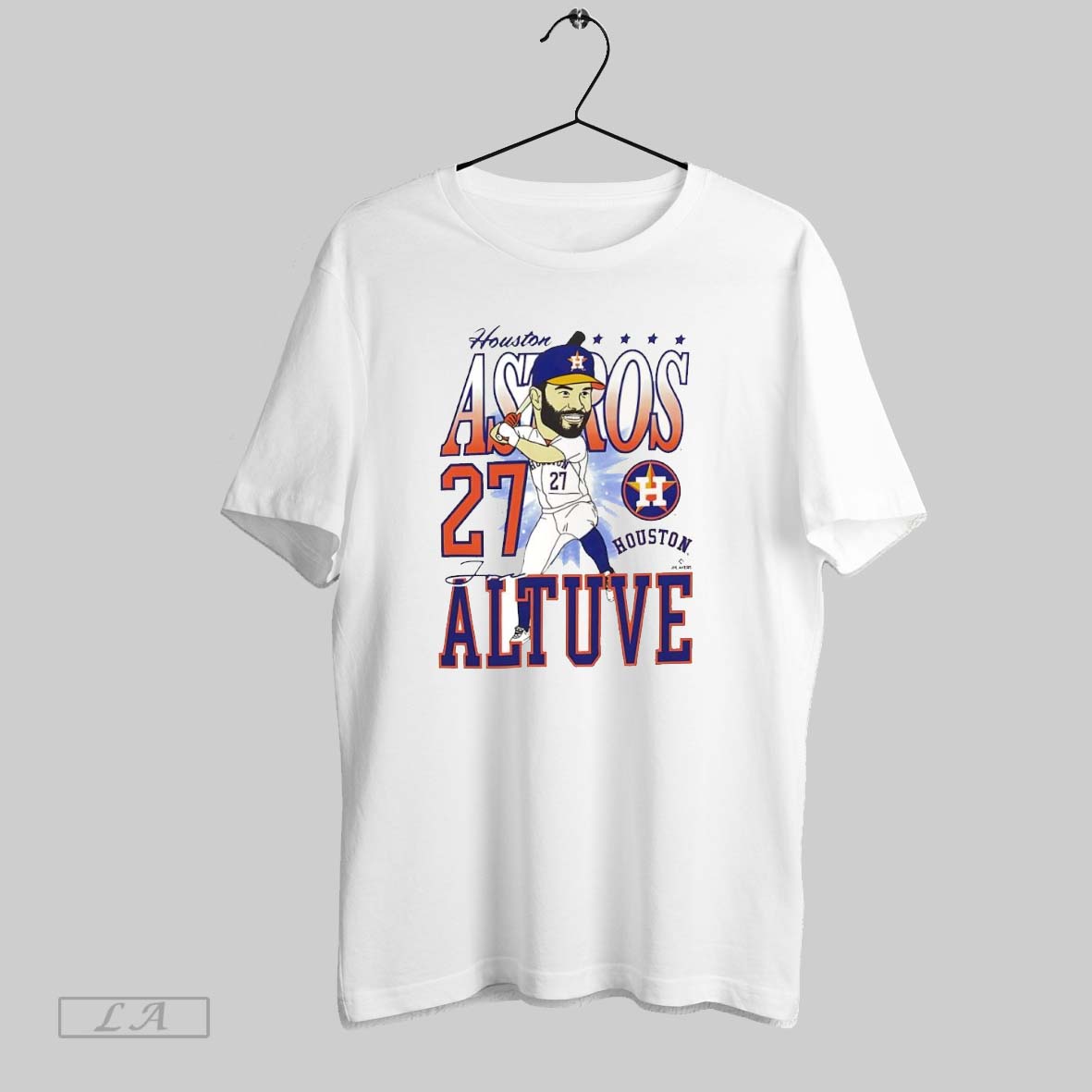 Original Houston Astros Jose Altuve 27 Caricature Cartoon White S Shirt
