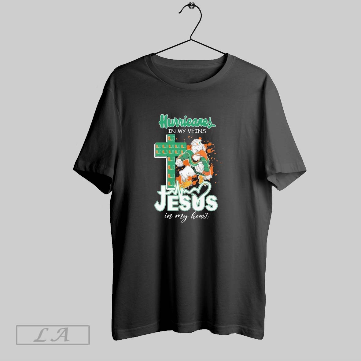 Original Hurricanes In My Veins Jesus In My Heart Shirt