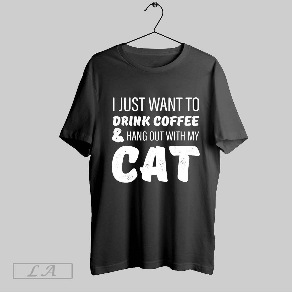 Original I Just Want To Drink Coffee Hang Out With My Cat Shirt