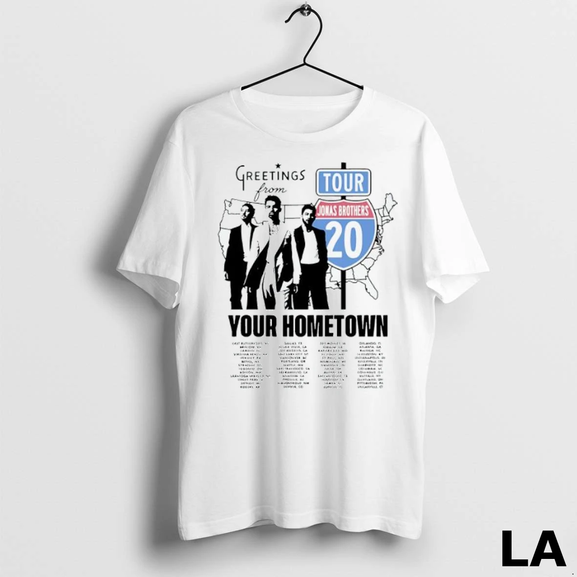 Original Jonas Brothers Greetings From Your Hometown Route 20 Tour Shirt