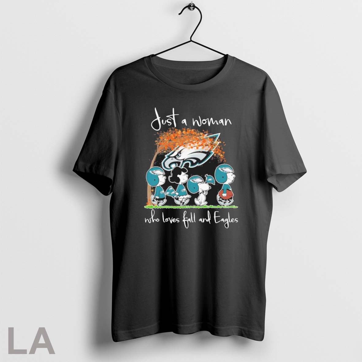 Original Just A Woman Who Loves Fall And Philadelphia Eagles X The Peanuts Walking Shirt