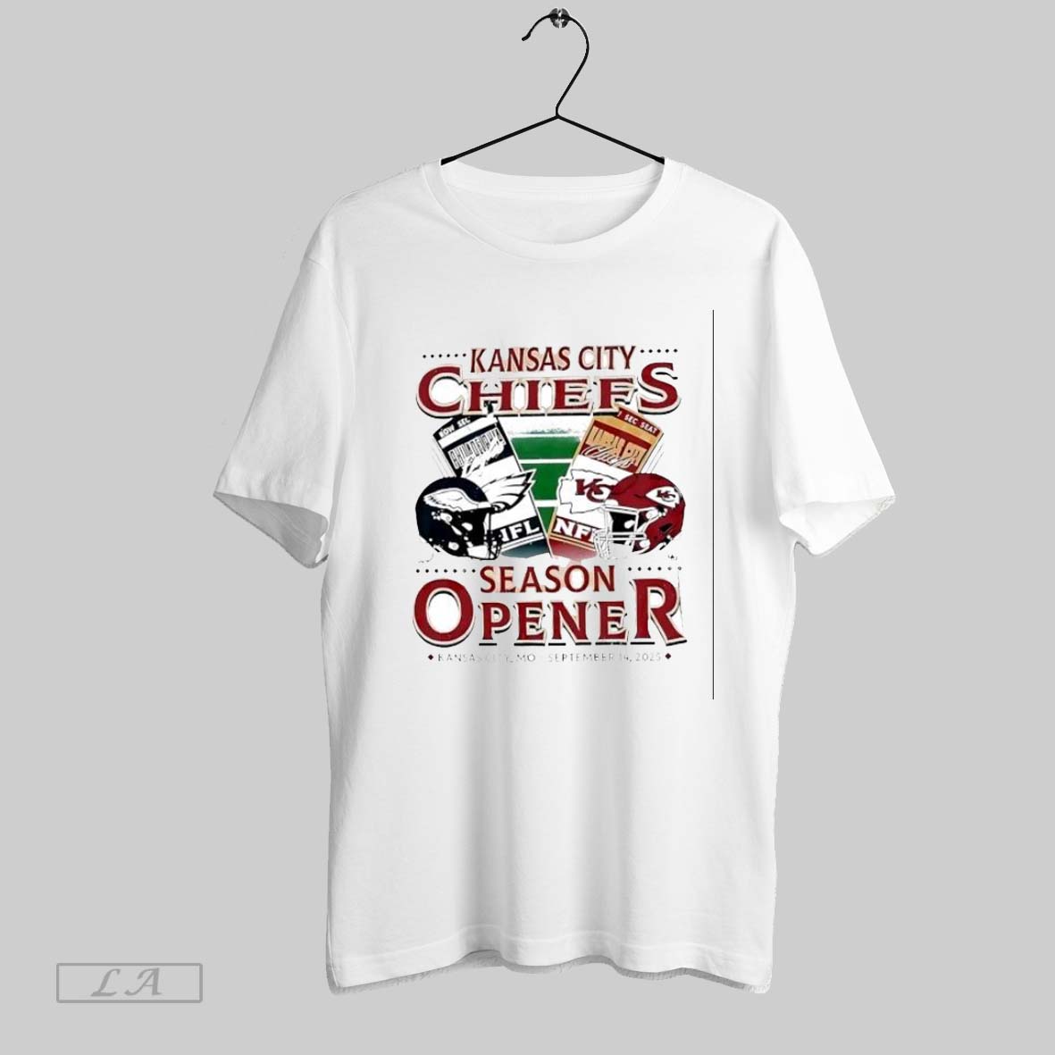 Original Kansas City Chiefs Vs Philadelphia Eagles September 2025 Home Season Opener Helmet Shirt