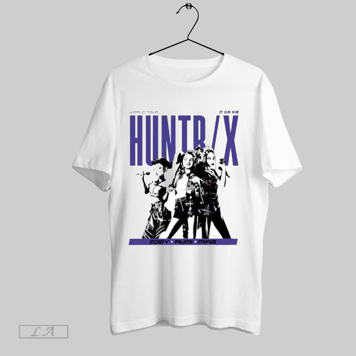 Original Kpop Demon Hunters Huntrx World Tour Zoey Rumi Mira Shirt
