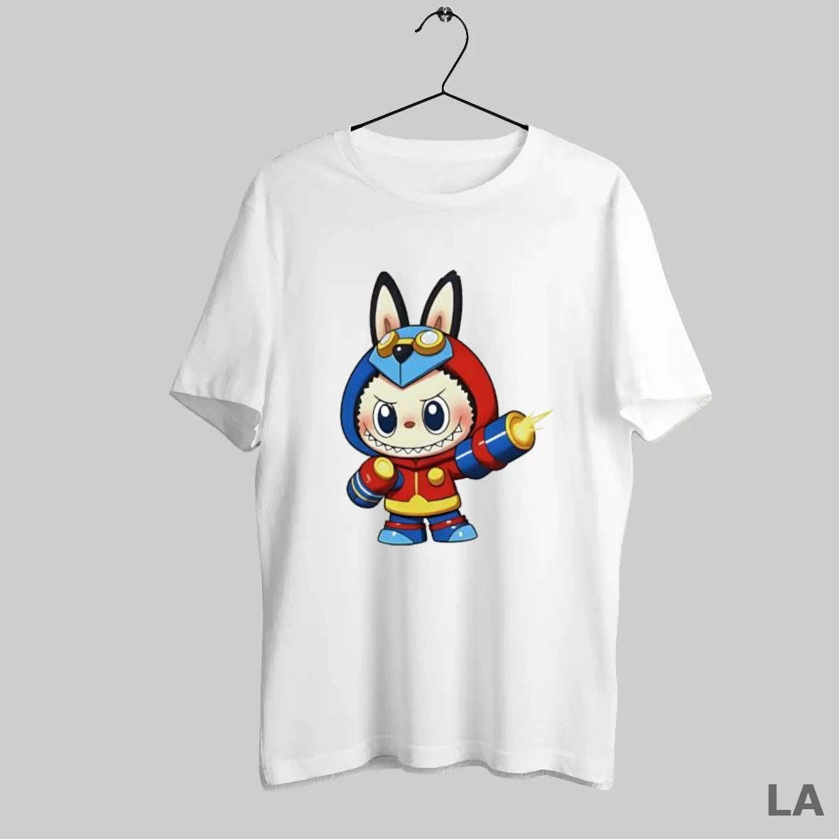 Original Labubu Wearing Cat Goggles Costume Holding Ray Blaster T Shirt