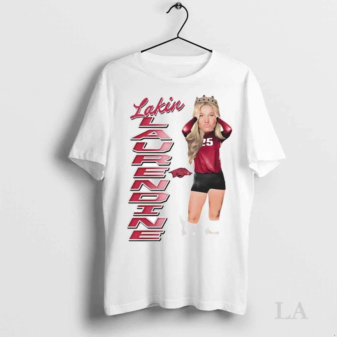 Original Lakin Laurendine Elevated Caricature Arkansas Volleyball Shirt