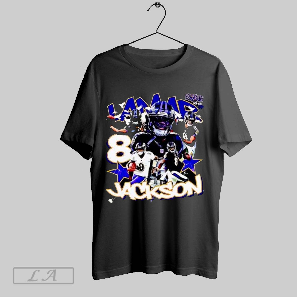 Original Lamar Jackson 8 Baltimore Ravens Qb Collage Football Player Shirt