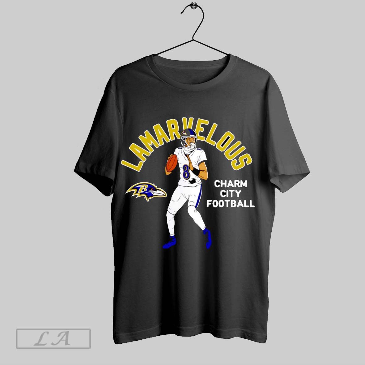 Original Lamar Jackson Baltimore Ravens Lamarvelous Charm City Football Shirt