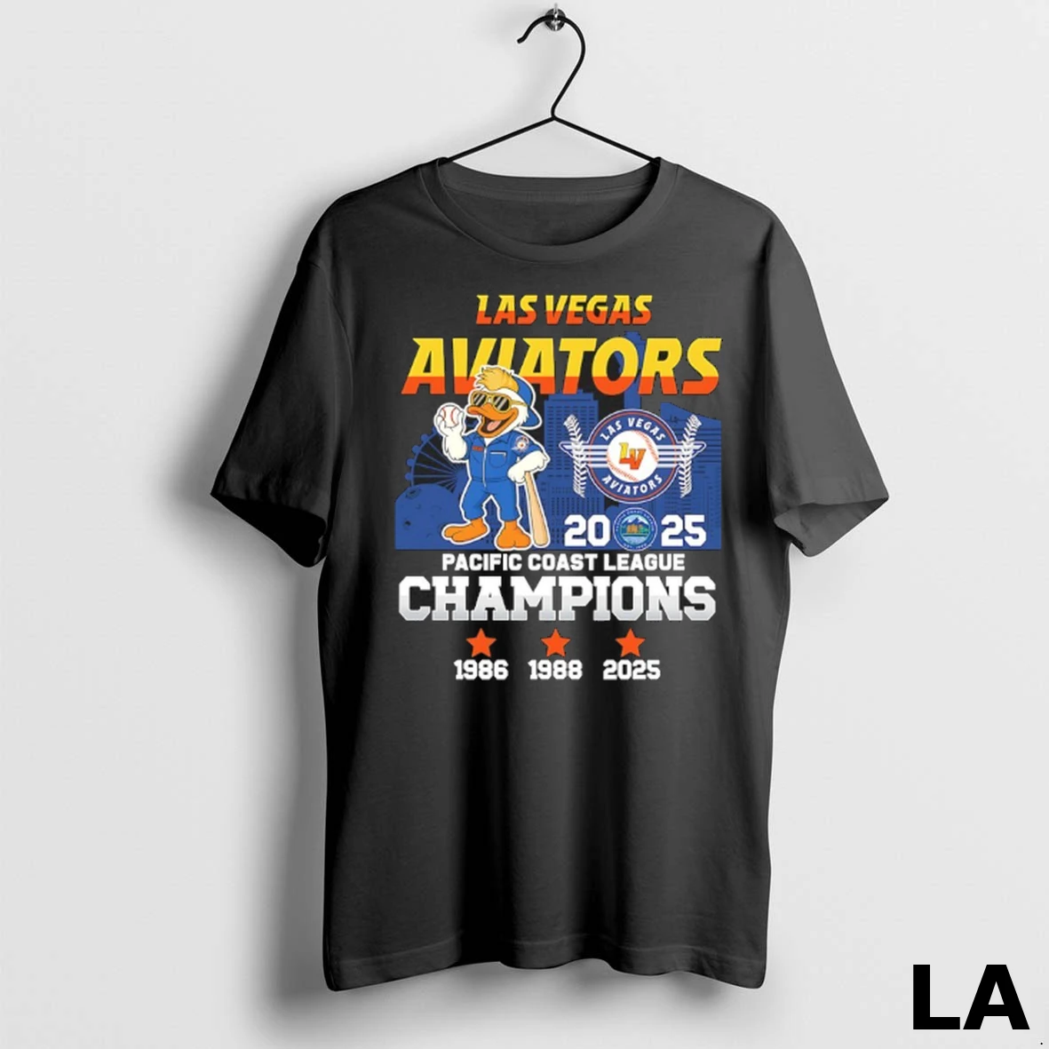 Original Las Vegas Avitors 2025 Pacific Coast League 3x Champions Mascot Shirt
