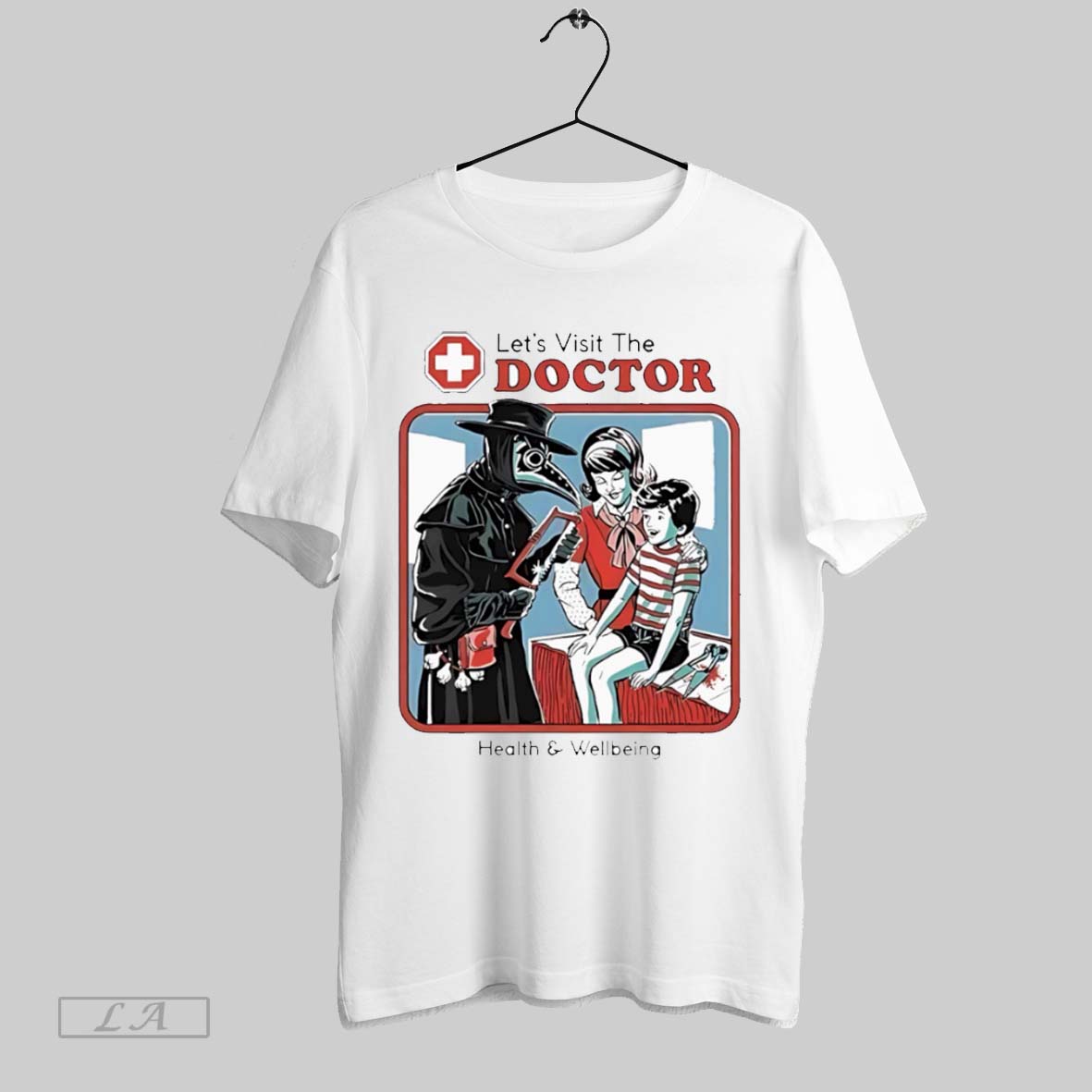 Original Lets Visit The Doctor Health And Wellbeing White Poster Shirt
