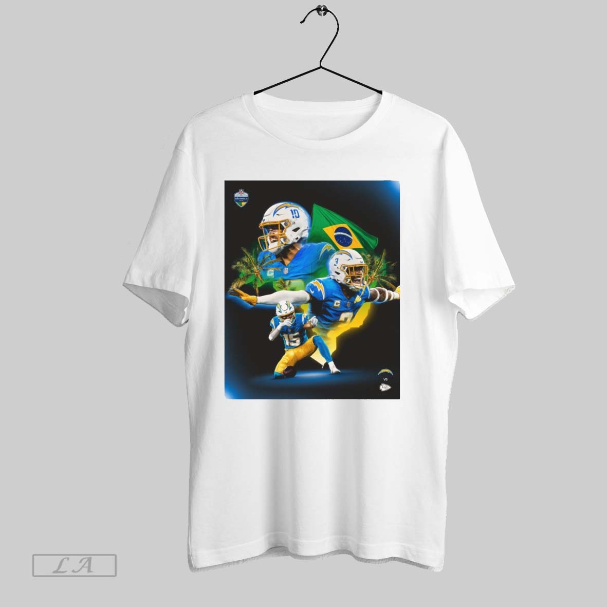 Original Los Angeles Chargers Vs Kansas City Chiefs Nfl In Sao Paulo Players Graphic Poster Shirt