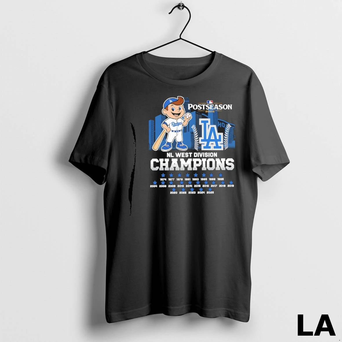 Original Los Angeles Dodgers 2025 Nl West Division 23x Champions Mascot Shirt