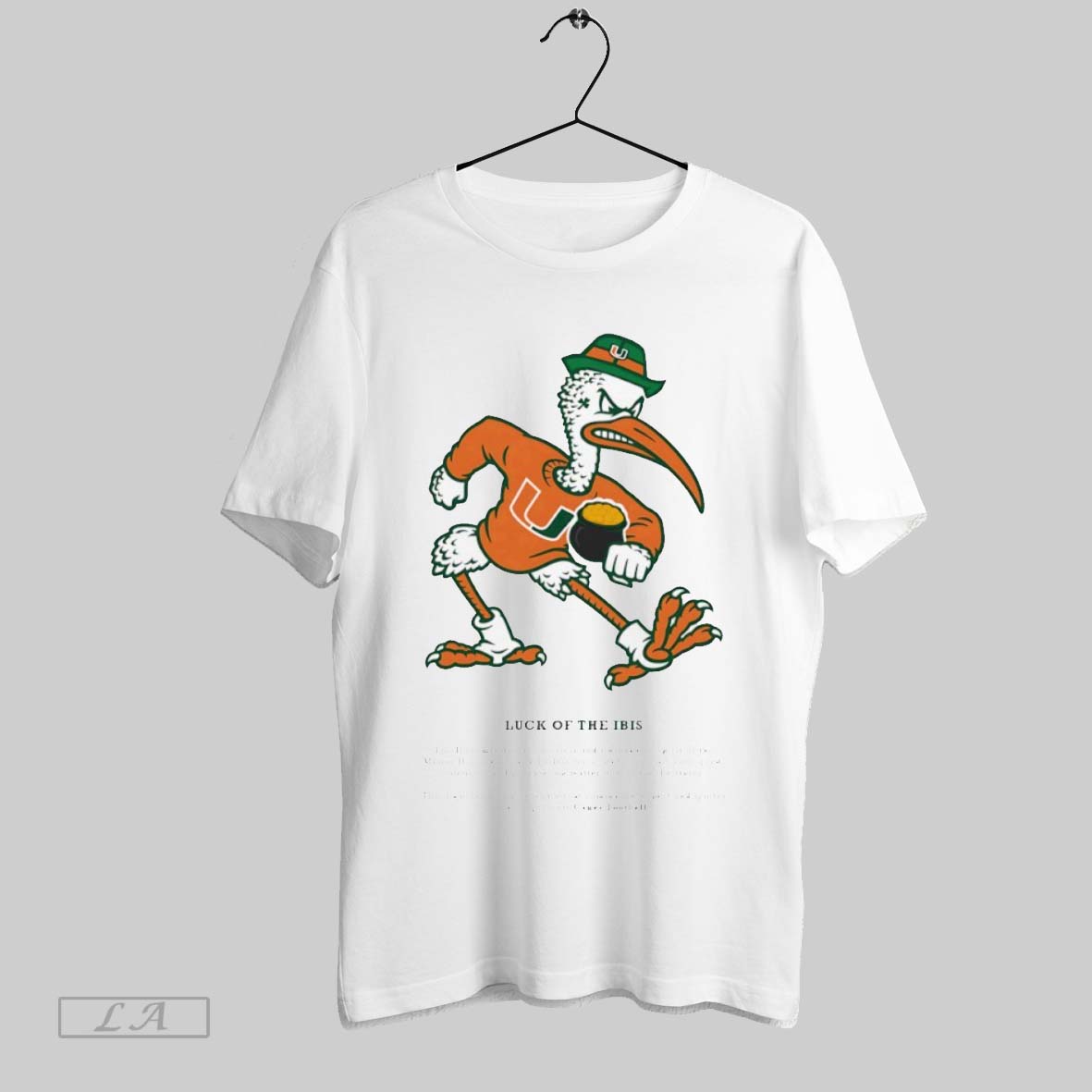 Original Luck Of The Ibis Miami Hurricanes X Notre Dame Mascot T Shirt