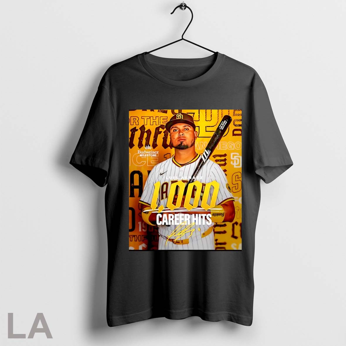 Original Luis Arraez San Diego Padres Mlb 1000 Career Hits Signature Poster Shirt