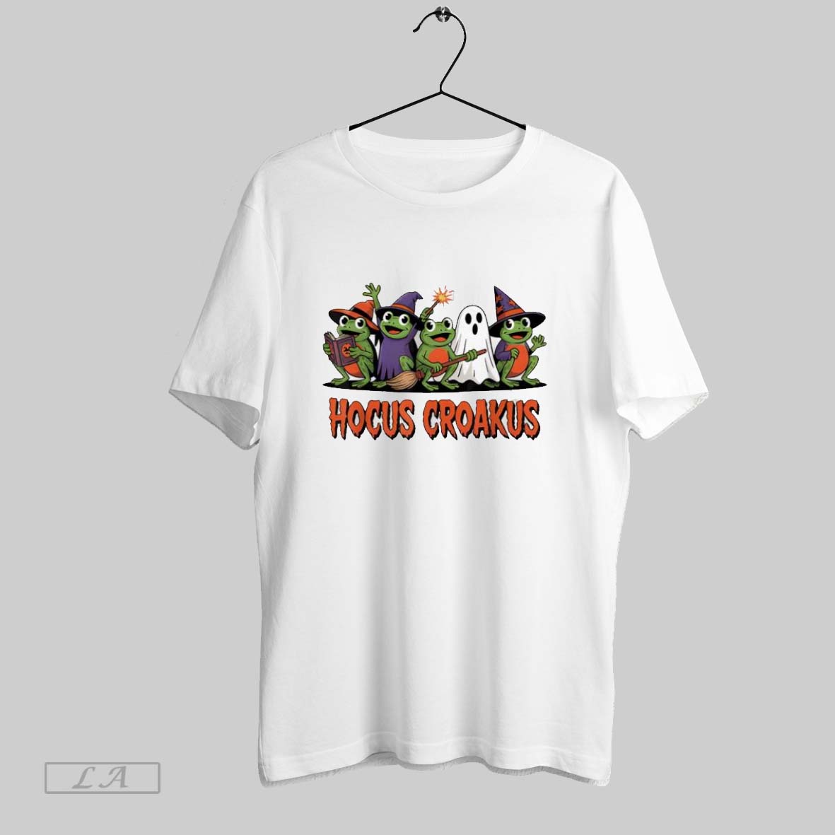 Original Magic Spell Funny Witch Spooky Hocus Croakus Ladies Shirt