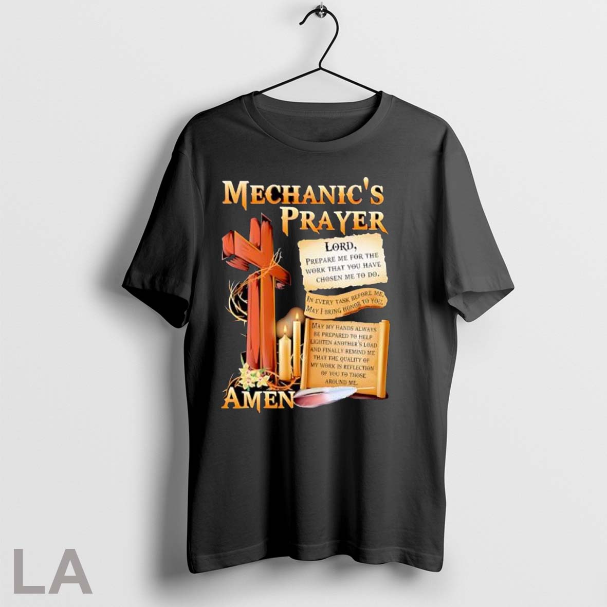 Original Mechanics Prayer With Cross And Candles Shirt