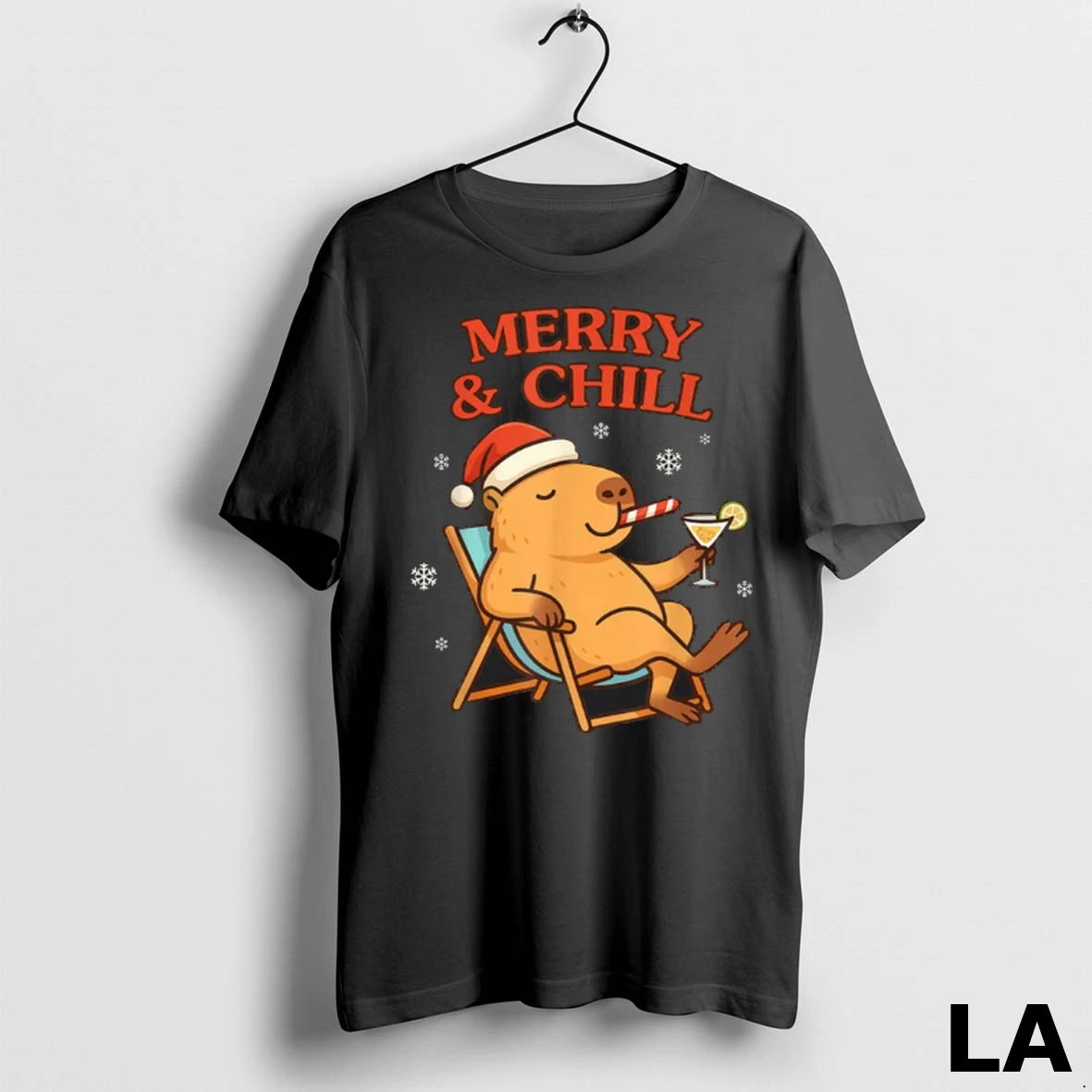Original Merry And Chill Capybara Christmas Humor Holiday Vacation Shirt