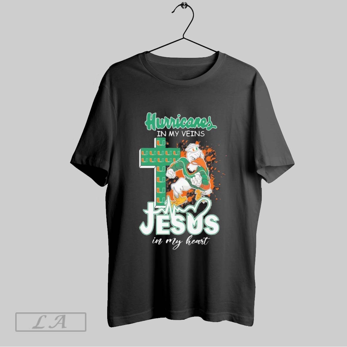 Original Miami Football Mascot In My Veins Jesus In My Hear Shirt