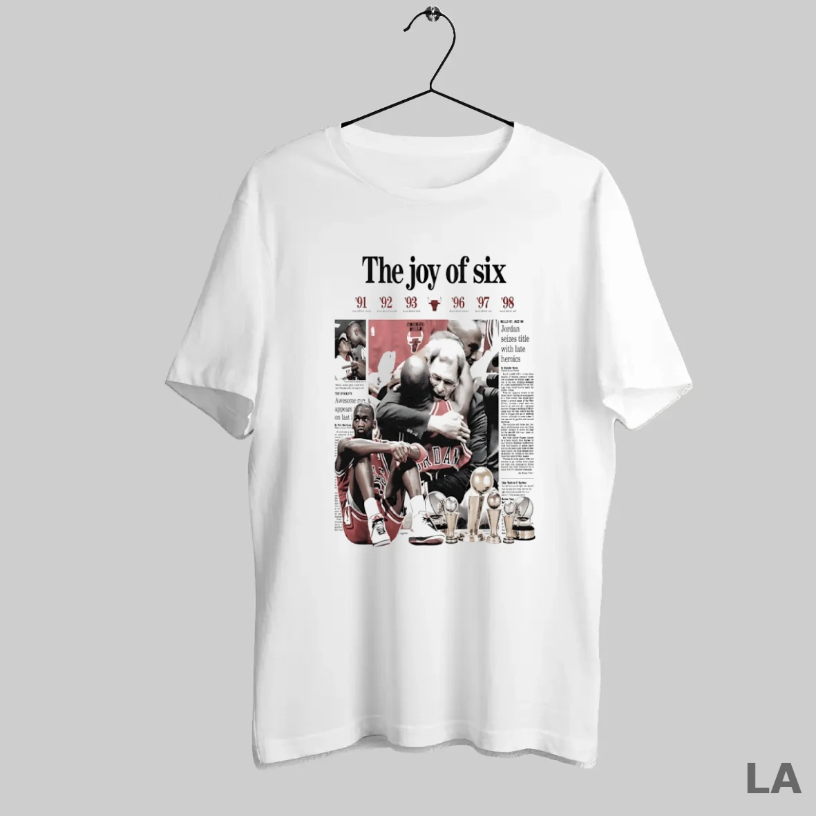 Original Michael Jordan The Joy Of Six Newspaper T Shirt