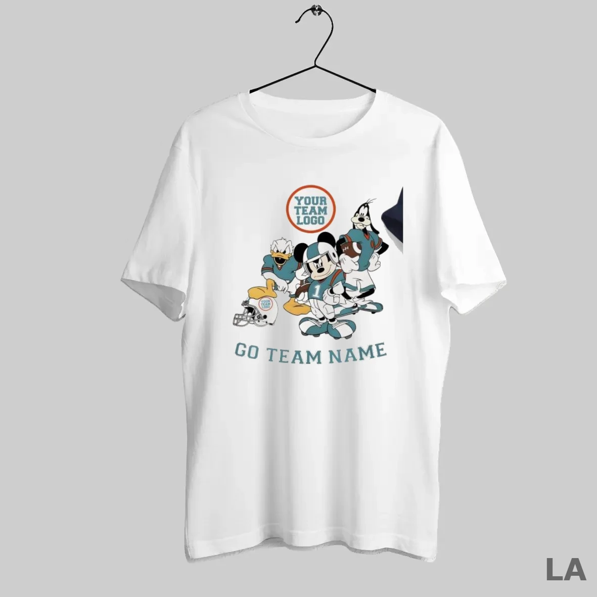 Original Mickey And Friends Your Team Logo Go Team Name Football Matching T Shirt