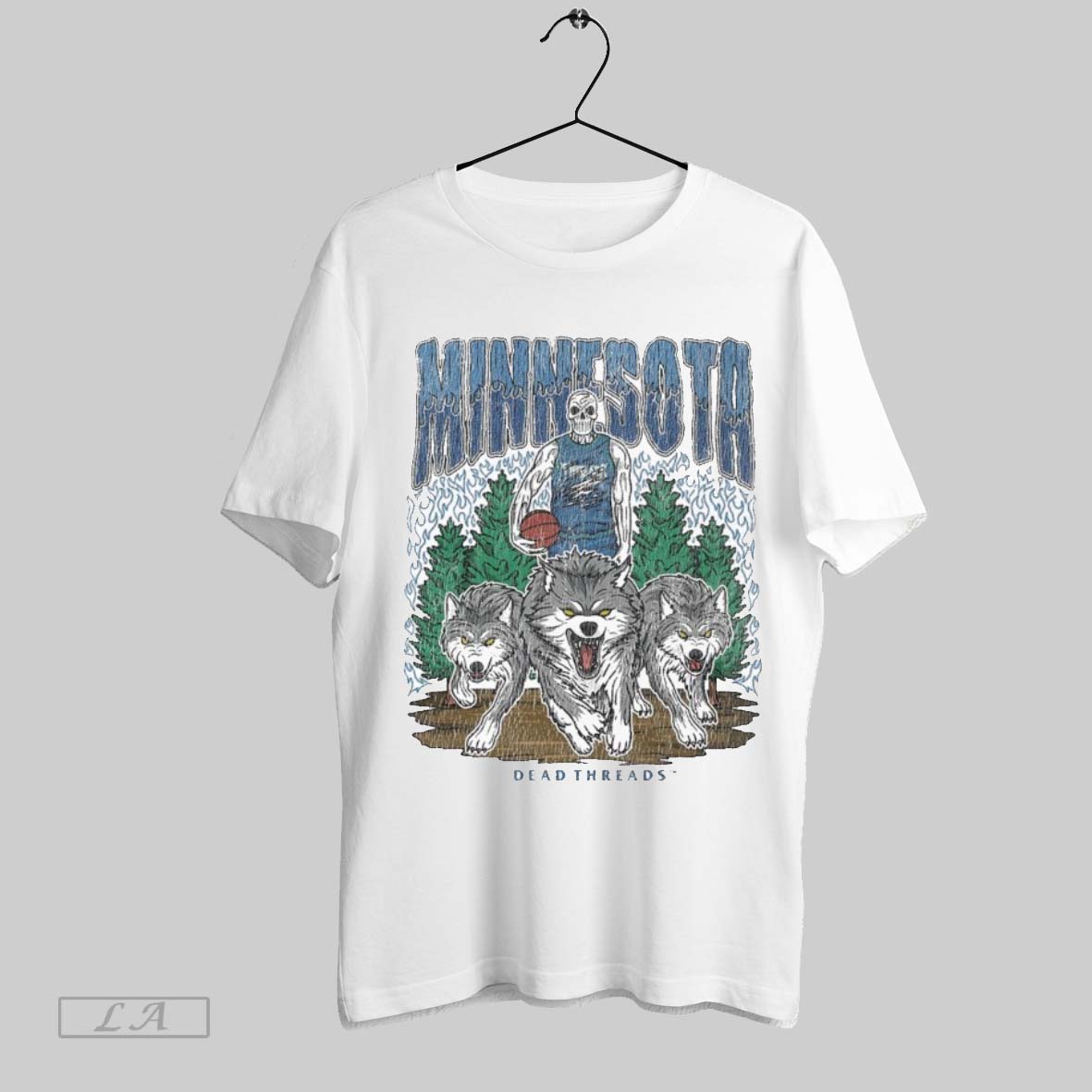 Original Minnesota Timberwolves Dead Threads Skeleton Shirt