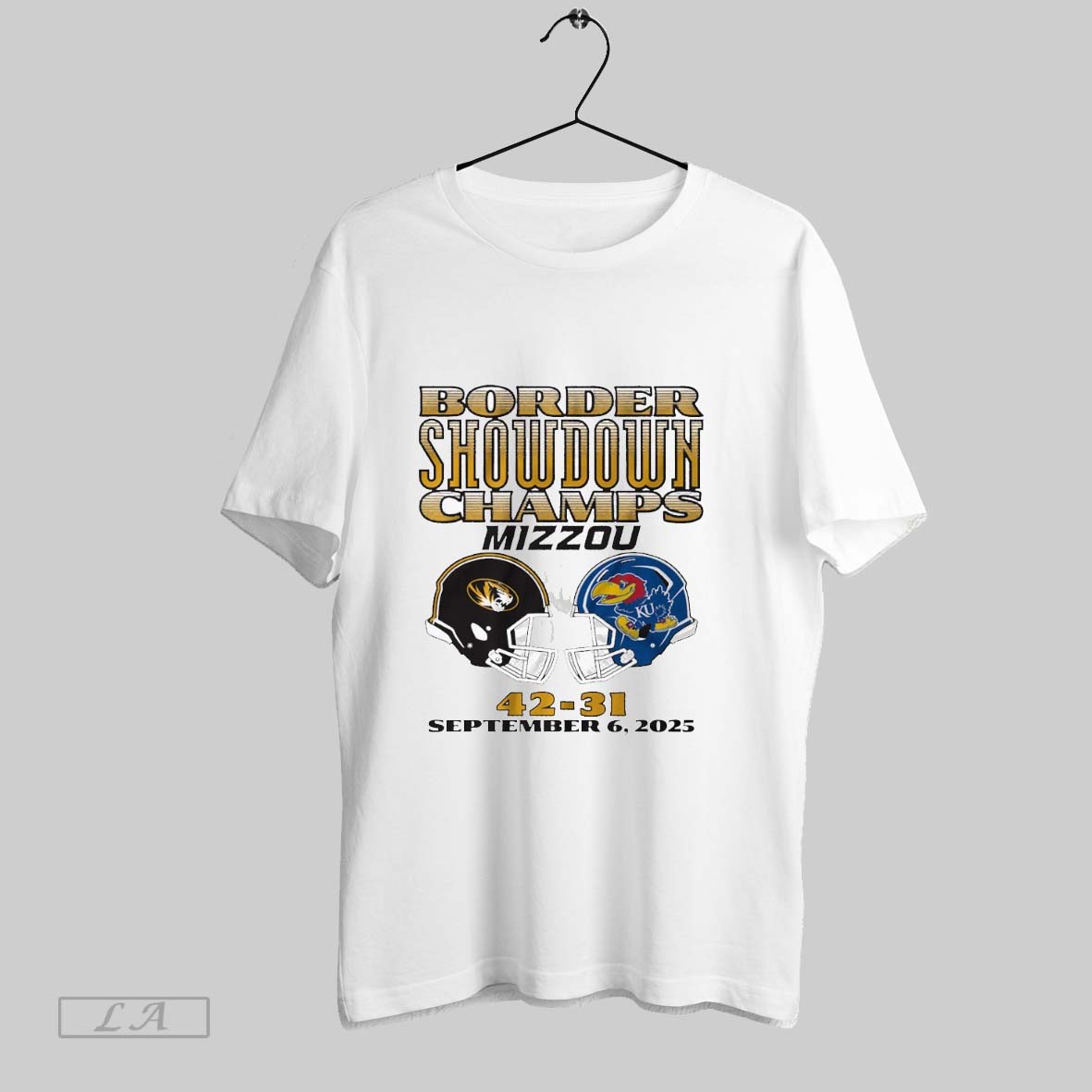 Original Missouri Tigers Football Border Showdown Champs Mizzou Vs Kansas Score 42 31 September 6 2025 Shirt
