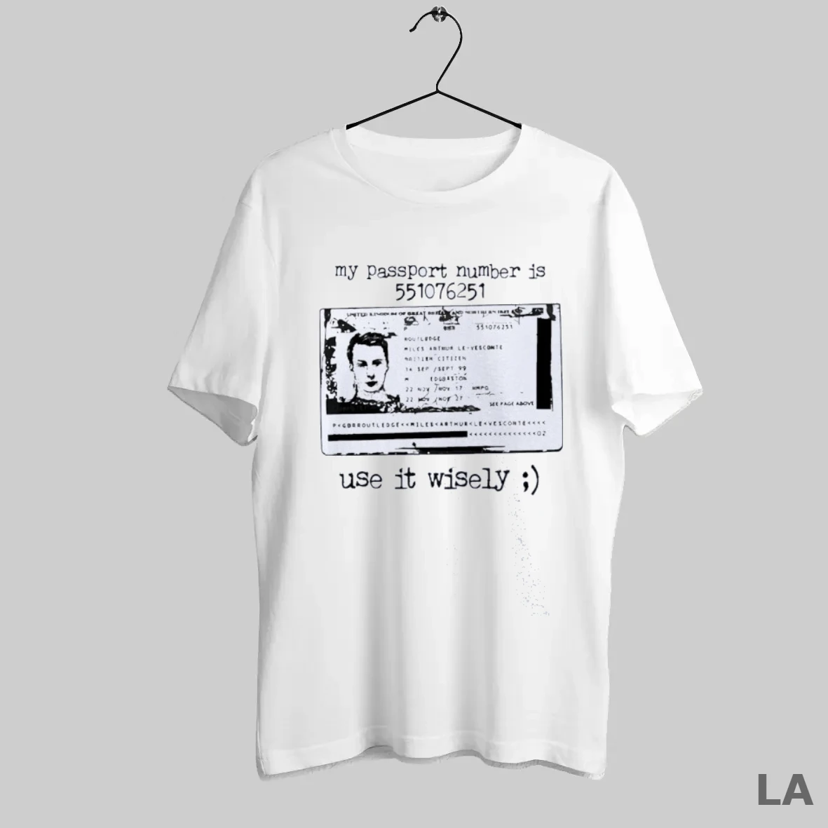 Original My Passport Number Is 551076251 Use It Wisely T Shirt