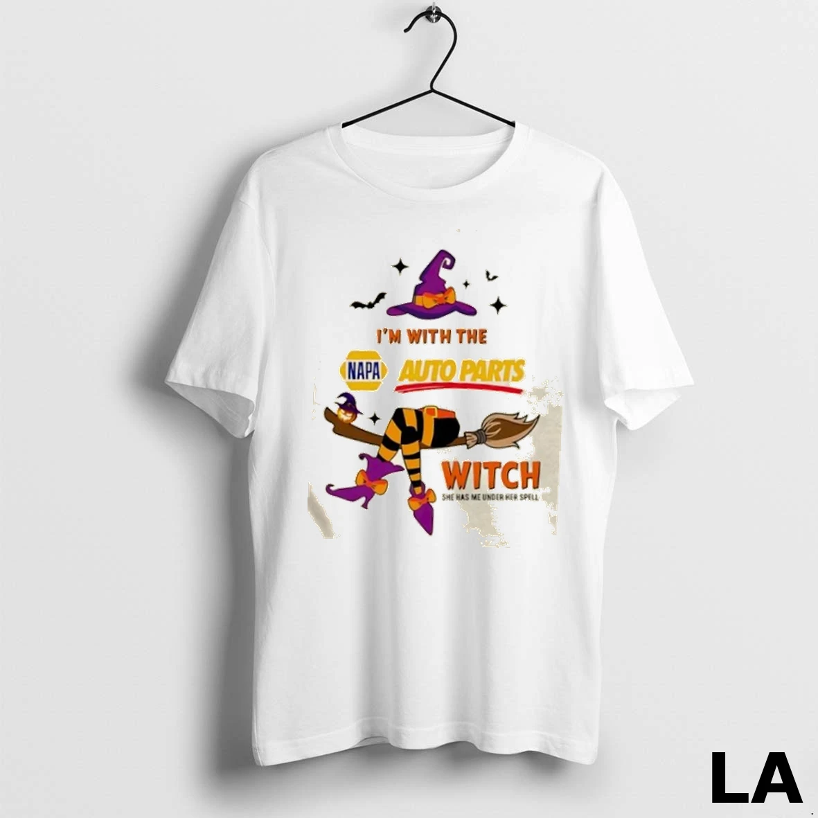 Original Napa Auto Parts Im With The Witch She Has Me Under Her Spell Halloween Shirt