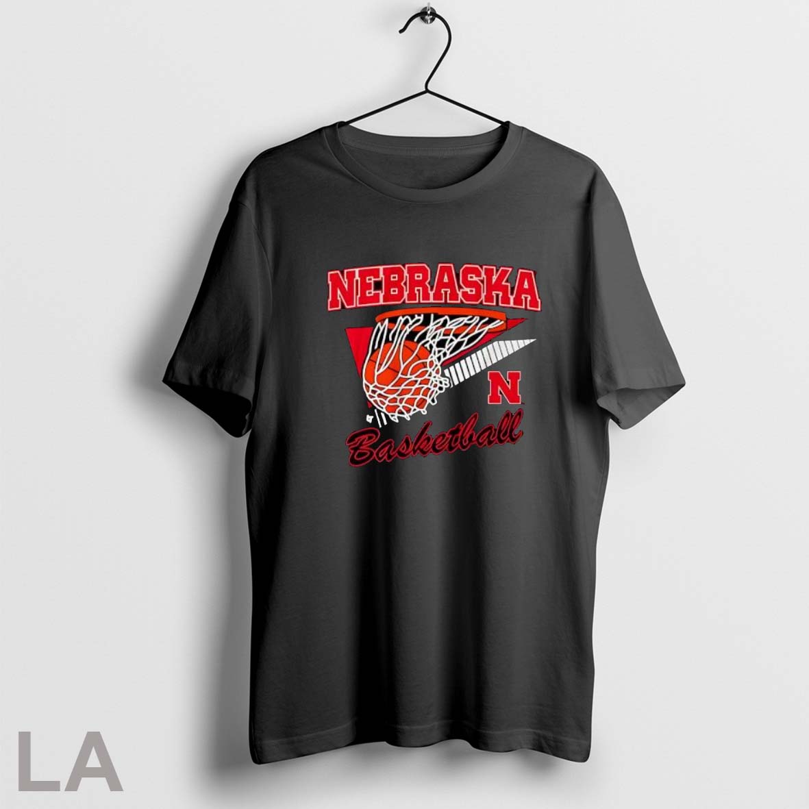 Original Nebraska Basketball Athletic Distressed Logo Graphic Shirt