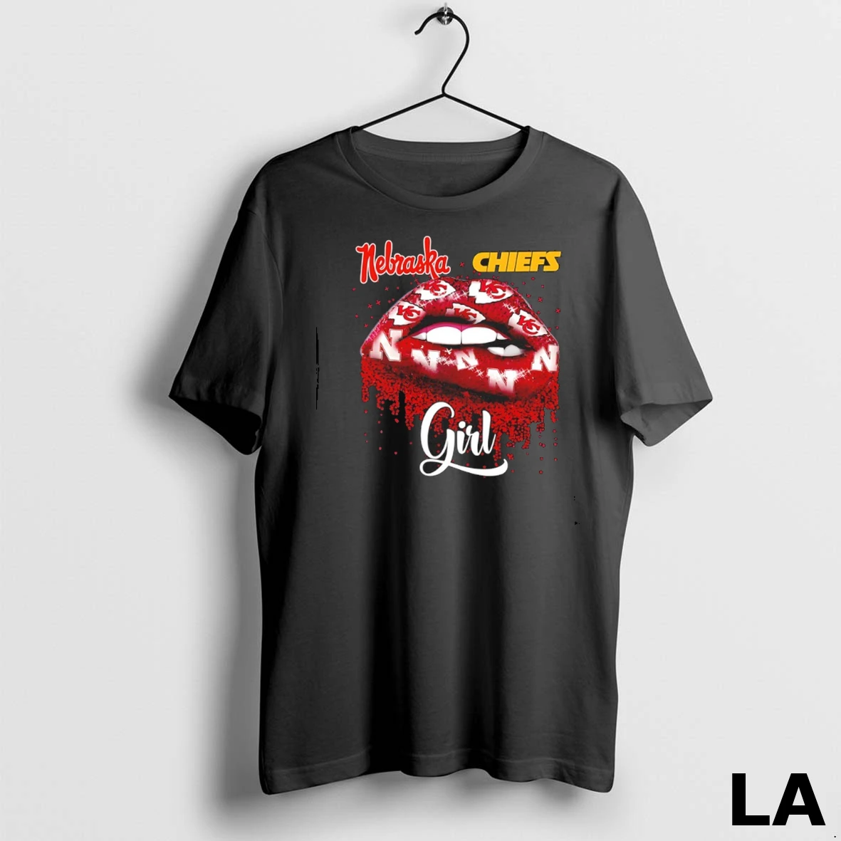 Original Nebraska X Chiefs Girl Lips Glitter Shirt