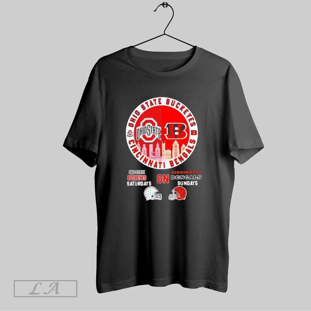 Original Ohio State Buckeyes On Saturdays Cincinnati Bengals On Sundays Ladies Shirt